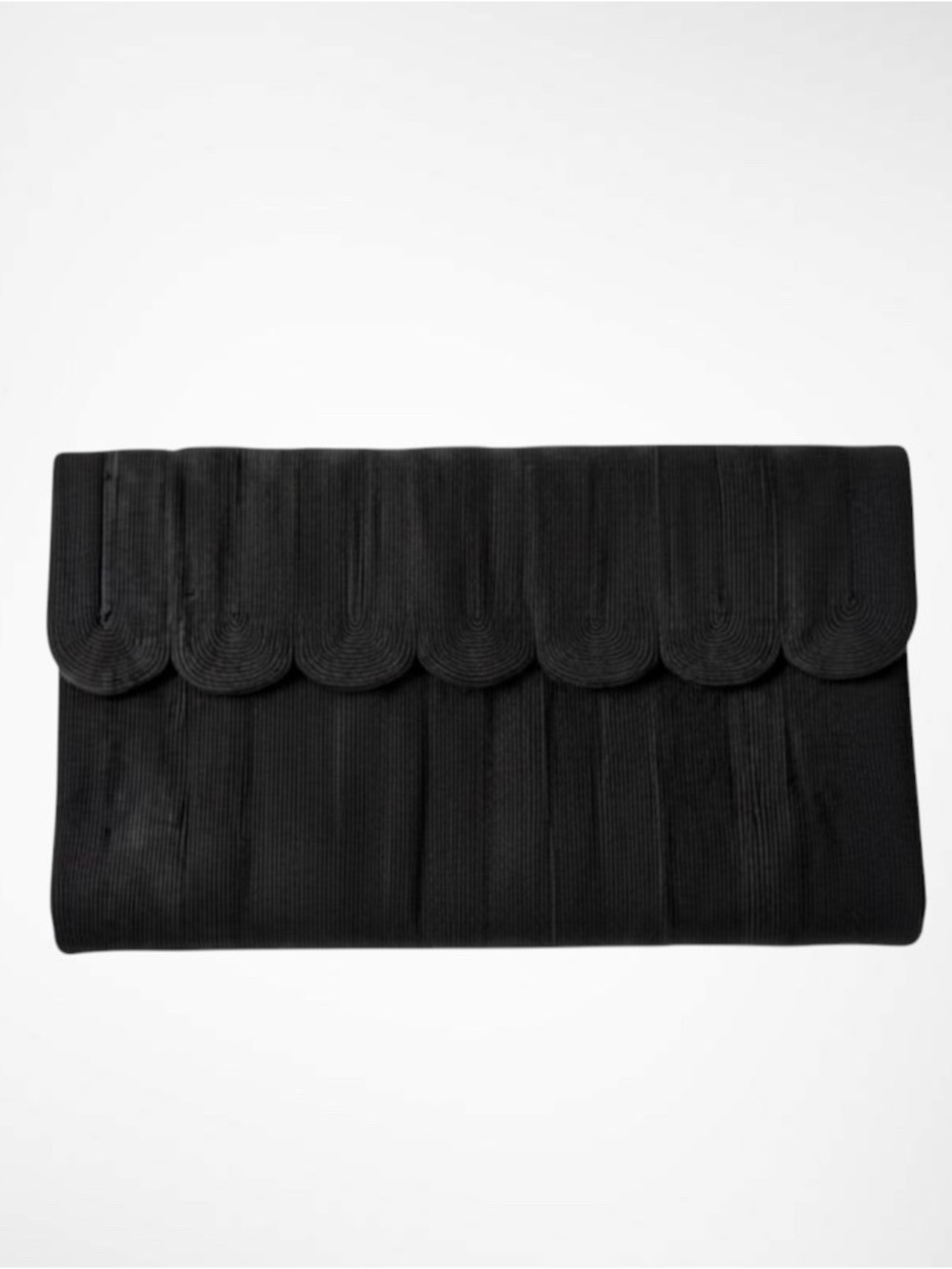 VTG 1940s Genuine KorsDay Black Corde Clutch Bag Scalloped Flap Evening Purse